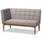 Baxton Studio Sanford Mid-Century Grey Fabric and Walnut Brown Finished Wood 2-PC Dining Nook Banquette Set 184-11340-Zoro - alternate 6